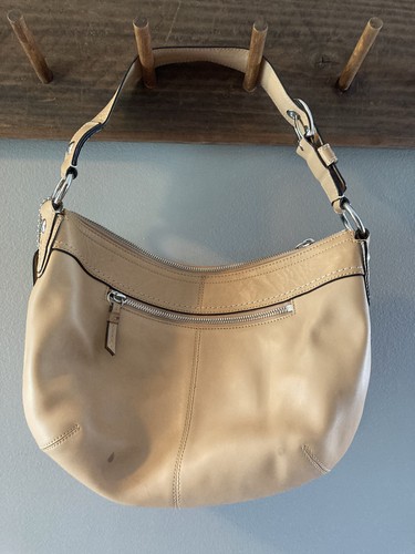 Y2K Genuine Coach Hobo Cream Soho Leather Handbag D0982-F13730 - Picture 9 of 14