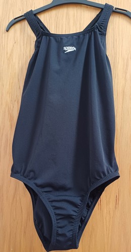 Speedo Girl Black Racerback Swimming Costume 15-16 years