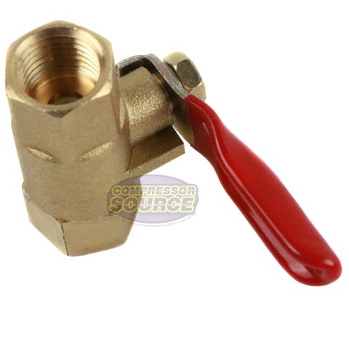 1/4" Female Female NPT Brass Ball Valve Water Moisture Air Tank Drain Shut Off - Picture 6 of 6
