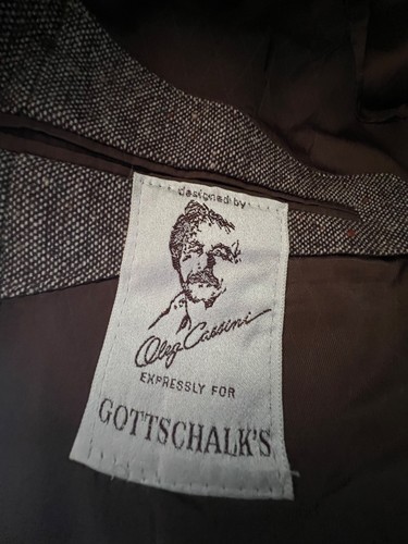 Blazer GOTTSCHALK'S OLEG CASSINI WESTERN TWEED TALLA LG 40R Marrón Para Hombre De Colección Usado en Excelente Condición - Imagen 15 de 15