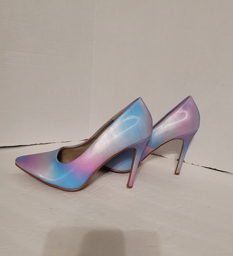 Torta Caliente Mujer Iridiscente Rosa Azul Stiletto Fiesta Boda Tacones Talla 10 - Imagen 11 de 13
