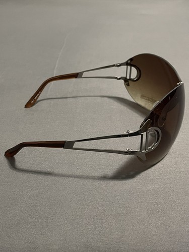 Neu mit Etikett generische Sonnenbrille Unisex Italien-Design metallischer Besatz braun Farbverlauf Schild - Bild 3 von 6