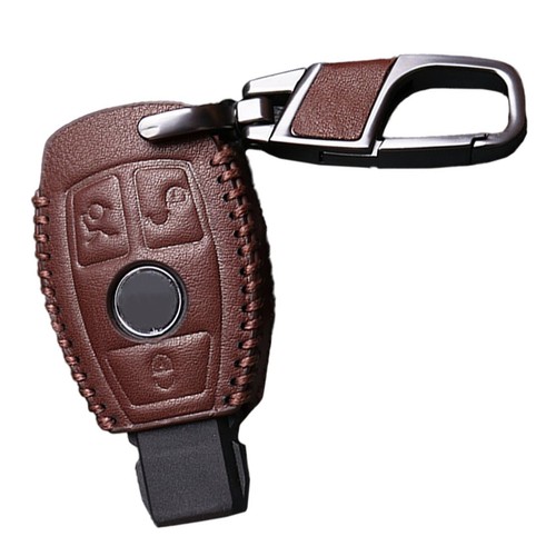 Llavero de cuero funda anillo de cadena apto para Mercedes Benz Clase C E S GLC GLE - Imagen 1 de 3
