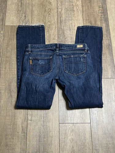 Paige Jeans Womens 27 Blue Jimmy Jimmy Distressed Denim Adjustable Waist - Picture 2 of 9