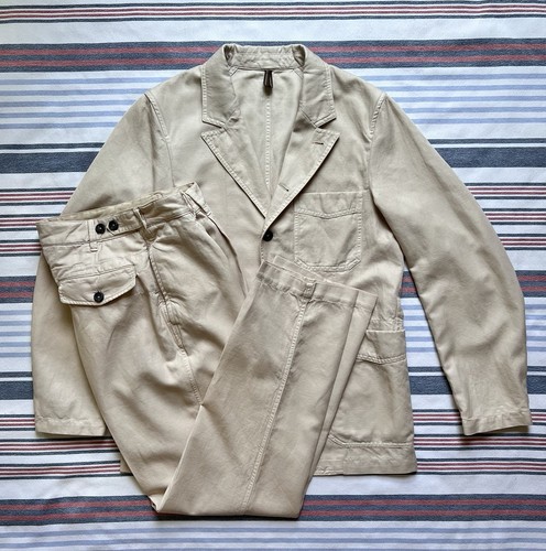 Drake's London Mk. II Games Suit Cotton/Linen Sand/Beige