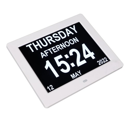 EU Plug 8in Digital Alarm Clock Photo Frame 800x600 Large Font Adjustable Br NEW - Afbeelding 10 van 12