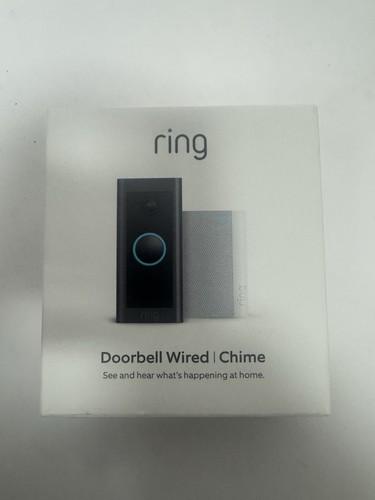 Ring Wired 1080p Video Doorbell with Chime - Black - Picture 1 of 3