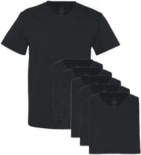 Fruit of the Loom Men's V-Neck T-Shirts 6-Pack Sizes S, L, XL, 2X, 3X