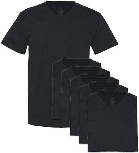 Paquete de 6 camisetas Fruit of the Loom para hombre con cuello en V tallas S, L, XL, 2X, 3X - Imagen 1 de 6