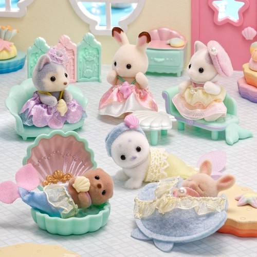 Complete set of 6 Sylvanian Families Baby Furniture Collection Dreamy Mermaid - Picture 3 of 9