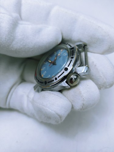 Vintage Soviet Wristwatch USSR Vostok 2414А JUNIOR Servised Blue Dial - Bild 4 von 10