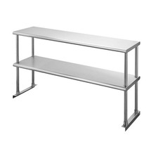 Hally Double Overshelf of Stainless Steel 12'' x 48'' Weight Capacity 380lb, ...