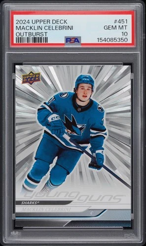 2024 UPPER DECK OUTBURST #451 MACKLIN CELEBRINI ROOKIE RC PSA 10