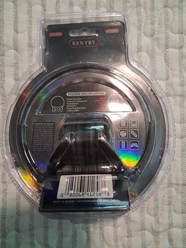 VINTAGE 2013 EXTRAEM FOLDERZ STERO HEADPHONES BY SENTRY INDUSTRIES H0258 BLACK - Picture 3 of 4