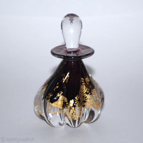 Botella de Perfume SiGNED De Colección PERLA CRISTALERÍA Estudio Arte Vidrio Grande 91/2"h HILO - Imagen 20 de 24