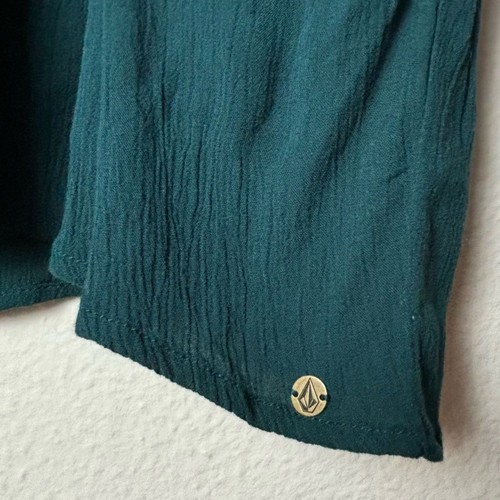 NWT Volcom Boho Top Women's Size Small Deep Emerald, Green Haute Stone High Neck - Picture 10 of 16