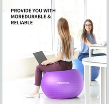55cm Purple Yoga Pro Ball FREE PUMP Exercise Fitness Workout Pregnancy Birthing