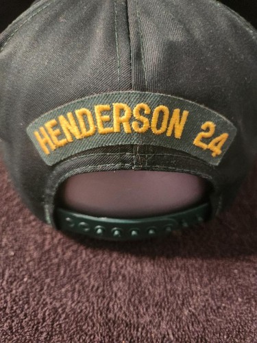 Vintage Oakland Athletics MLB Ricky Henderson 24 Nameplate Snapback Hat - Picture 9 of 13