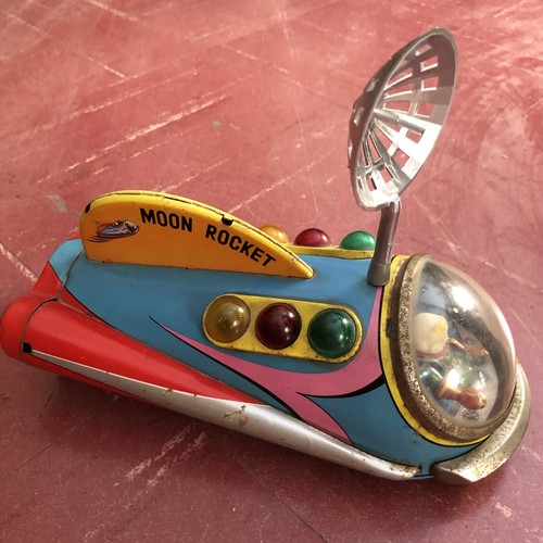 Masudaya Modern Toys Moon Rocket Tin Space Toy Japan 1960’s Working GC - Bild 1 von 11
