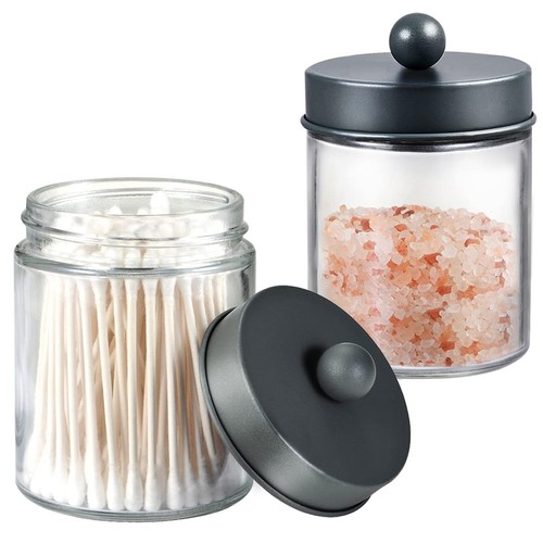 4 Pack Apothecary Jars Bathroom Vanity Storage Organizer Set -Countertop Cani... - Picture 2 of 7