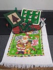 Decorative Christmas Tree Metal Serving Tray Pyrex Holder -Towel - Pot Holders