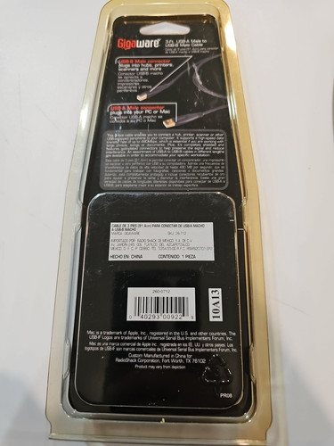 Gigaware 3-ft. USB-A MALE To USB-B Male Cable New Lot 7 - Picture 2 of 2