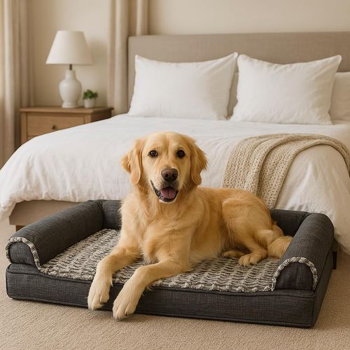 Orthopedic Dog Bed for Large Dogs W/ Removable Bolsters & Washable Cover, for Do - Picture 10 of 11
