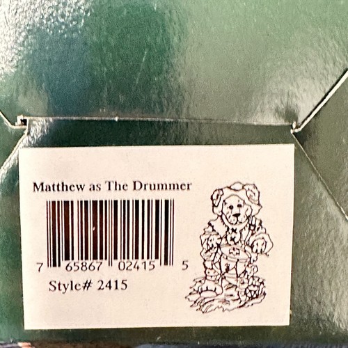 Ornament Boyds Bears Nativity Series #4 Matthew as the Drummer 12 Ed. #2415 1998 - Imagen 9 de 9