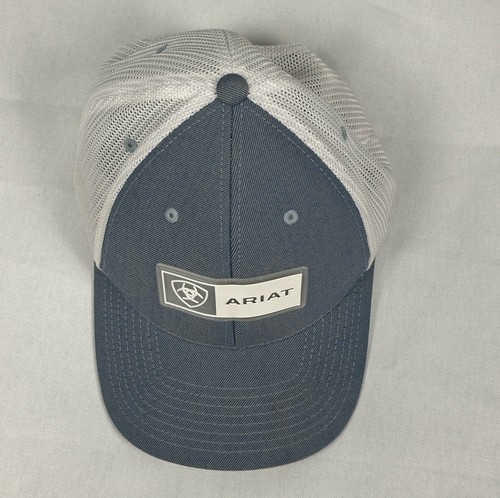 ARIAT Trucker Hat 110 ONE TEN Mesh Snapback Ball Cap OSFM Adjustable Blue - Picture 2 of 7