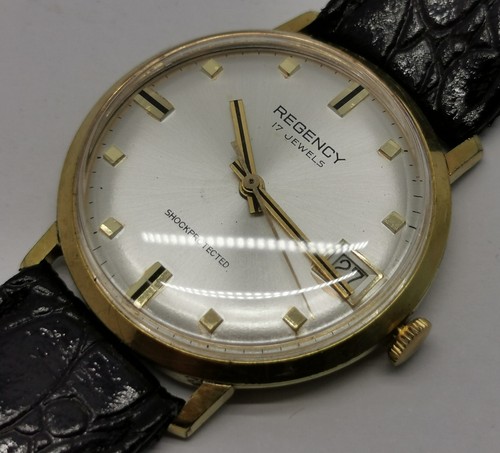 Vtg 1960s Regency 17 Jewels Gold Plated 33mm Mechanical Gents Watch Cal FHF 96-4 - Picture 8 of 14