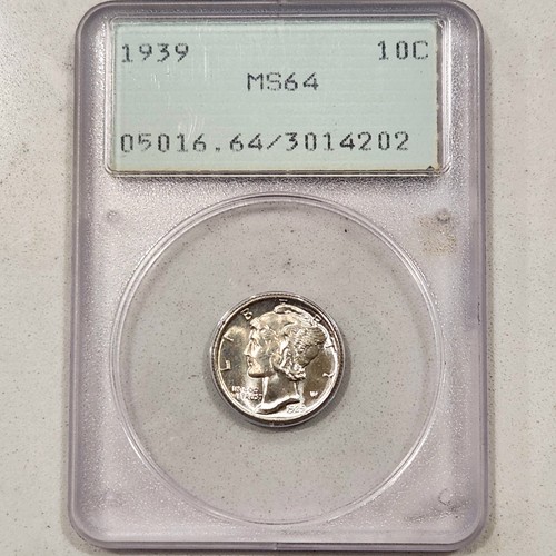 1939 Mercury Dime ~ PCGS MS64 Rattler OGH Old Holder ~ 10C US Mint Silbermünze - Bild 1 von 2