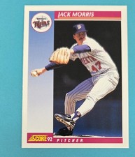 1992 Score #652 Jack Morris Minnesota Twins BASEBALL Card 4F