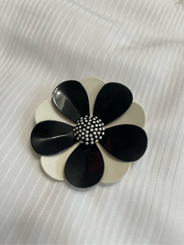 Vintage Crown Trifari Enamel Brooch Flower Signed