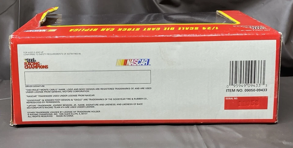 Johnny Benson Racing Champions 1995 Champion NASCAR Diecast #74 Lipton Tea 1:24 Foto 4 de 4