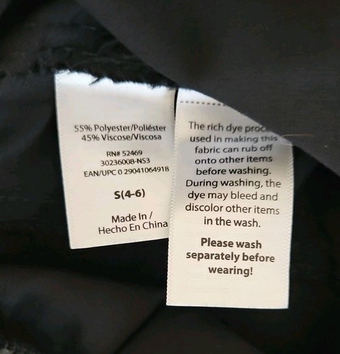 Pantalones de mezclilla Sofia Vergara cargo pierna ancha tiro alto negros para mujer S (4-6) - Imagen 10 de 11