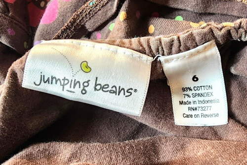 K/18 Jumping Beans Girl's 6 Brown Floral Print Top Sleeveless - Picture 5 of 5