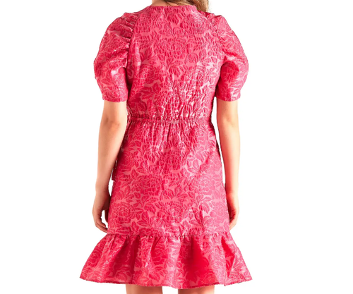 Stella Size 6 & 8, Twilight Full Wrap Around Dress, Pink Jacquard, BNWT, RP $150 - Picture 3 of 11