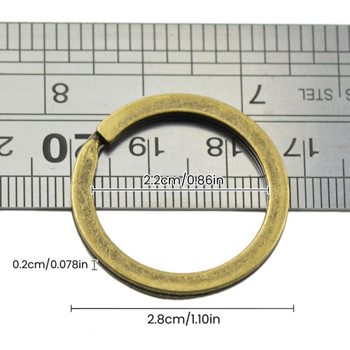 Messing Schlüsselring, (10er-Set) Key Chain Rings, Durchmesser : 28mm - Bild 6 von 6
