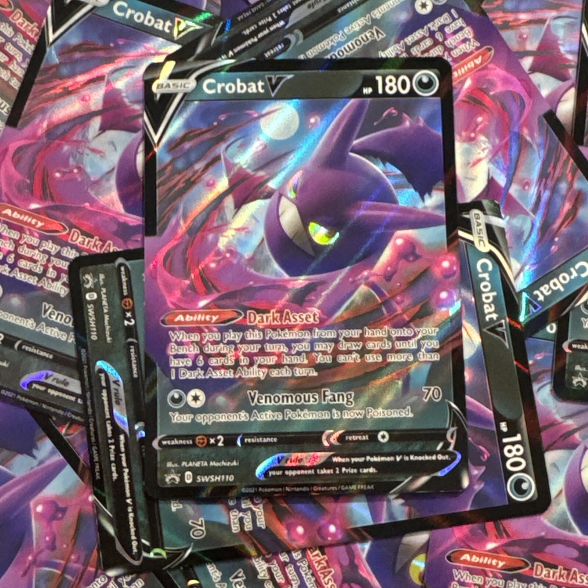 x1 Crobat V SWSH110 Holo Black Star Promo 2021 Pokemon Card