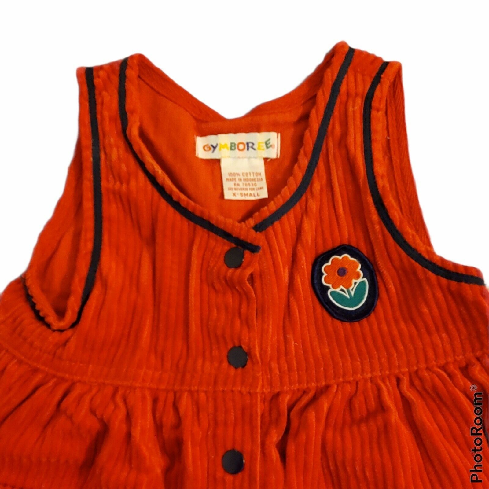 Vintage GYMBOREE Girls Red Corduroy Sleeveless Dr… - image 3