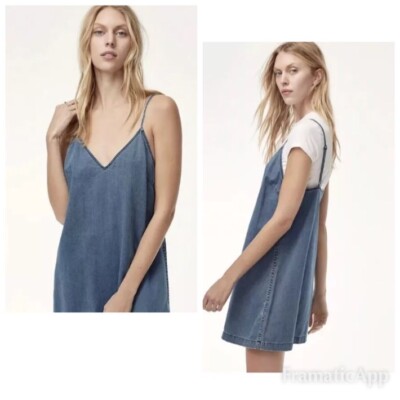chambray slip dress