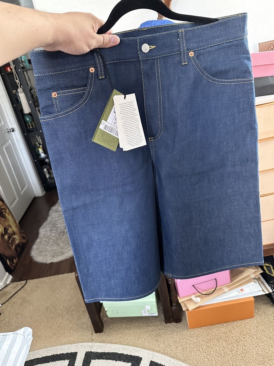 Gucci Music Is Mine Print Denim Shorts Size 36 Gucci 100