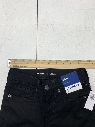 Old Navy Girls Black Slim Fit Stretch Jeans Size 6 - Picture 4 of 5