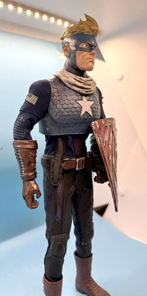 Steve Rogers Capitán América Operaciones Nocturnas PERSONALIZADAS Escala 1/6 con Piezas Hot Toys Foto 4 de 4