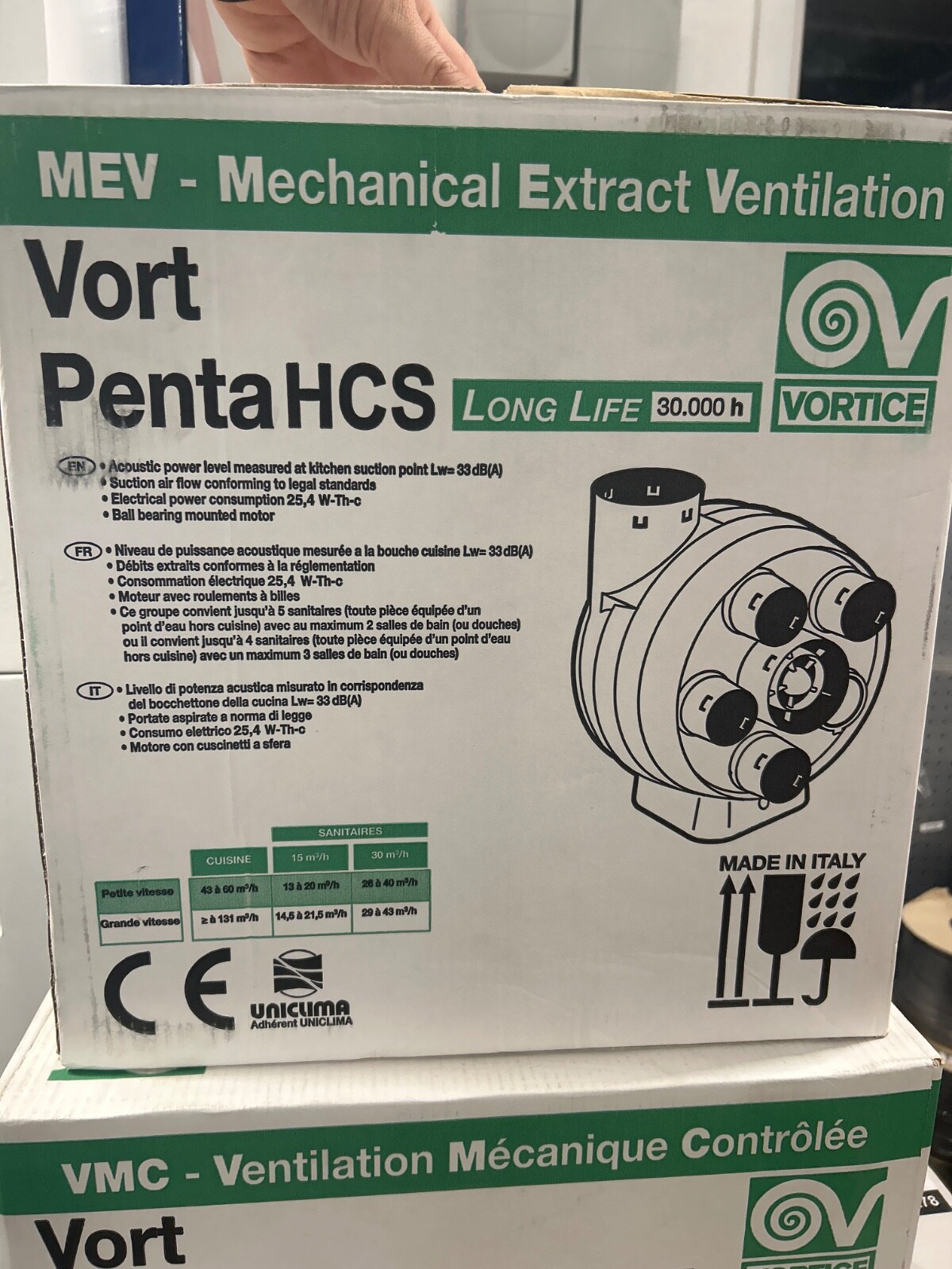 Vortice Vort Penta MEV EP Continuous centralized mechanical extract fan