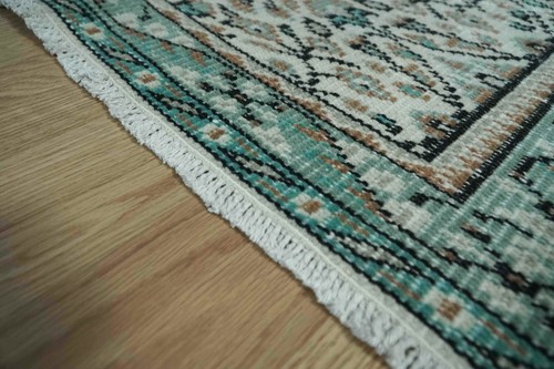 Green Vintage Turkish Rug, 3x6 Wool Woven Rug, Carpet, 3.18x6.53 ft H-2833 - Picture 5 of 10