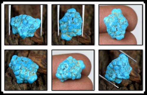 Pietra Preziosa Turchese Blu Arizona Esemplare Grezzo Naturale 11,20 Ct Certificato B36719 - Foto 1 di 9