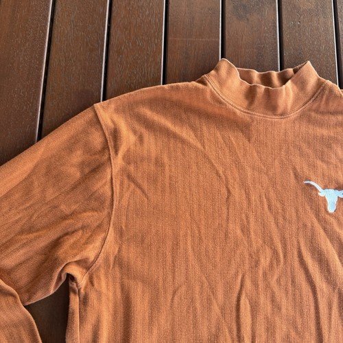 Vintage Nike Team Texas Longhorns Size M Brown Long Sleeve High Neck - Picture 3 of 11