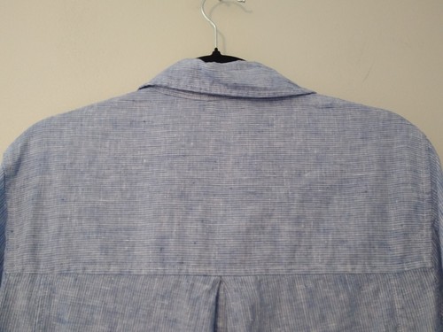 Zara Tunic/Shirt Dress Small 100% Linen Blue Pinstripe Button Down Long Sleeve - Picture 11 of 13