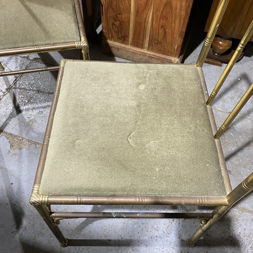 2 x Messing Kupfer Faux Bambus Chiavari Hollywood Regency Chippendale Stil Stühle - Bild 5 von 15